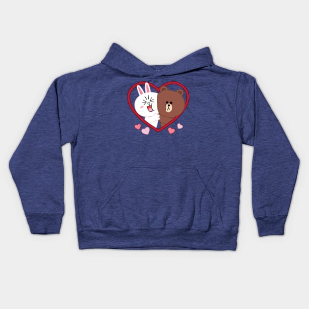 Brown & Cony Hug Kids Hoodie by FinelyTooned